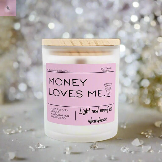 Abundance Manifestation Candle – 11oz Money Loves Me Soy Wax The flirty crow