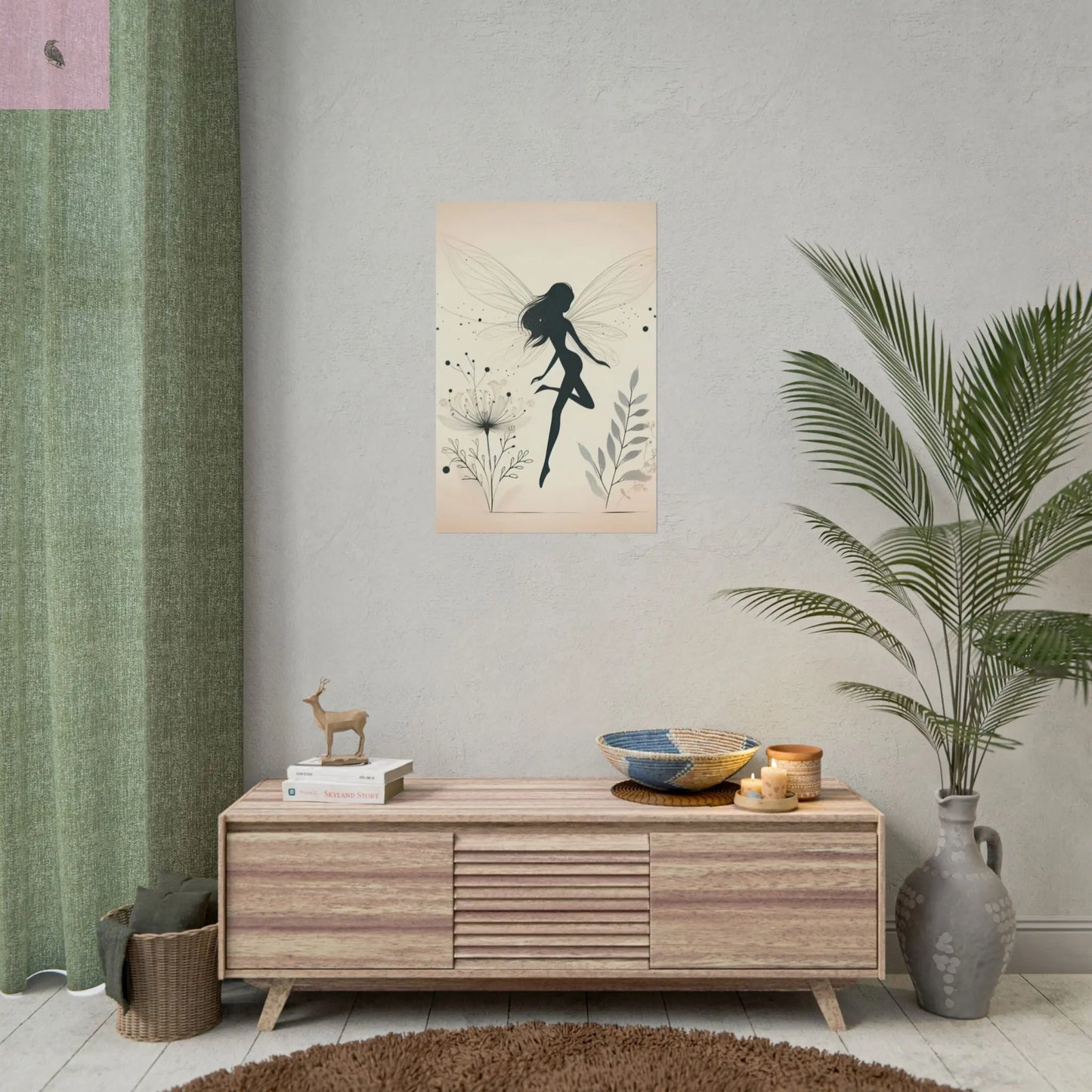 Elegant Fairy Silhouette Rolled Poster - Enchanting Wall Art for Home Decor - The flirty crow