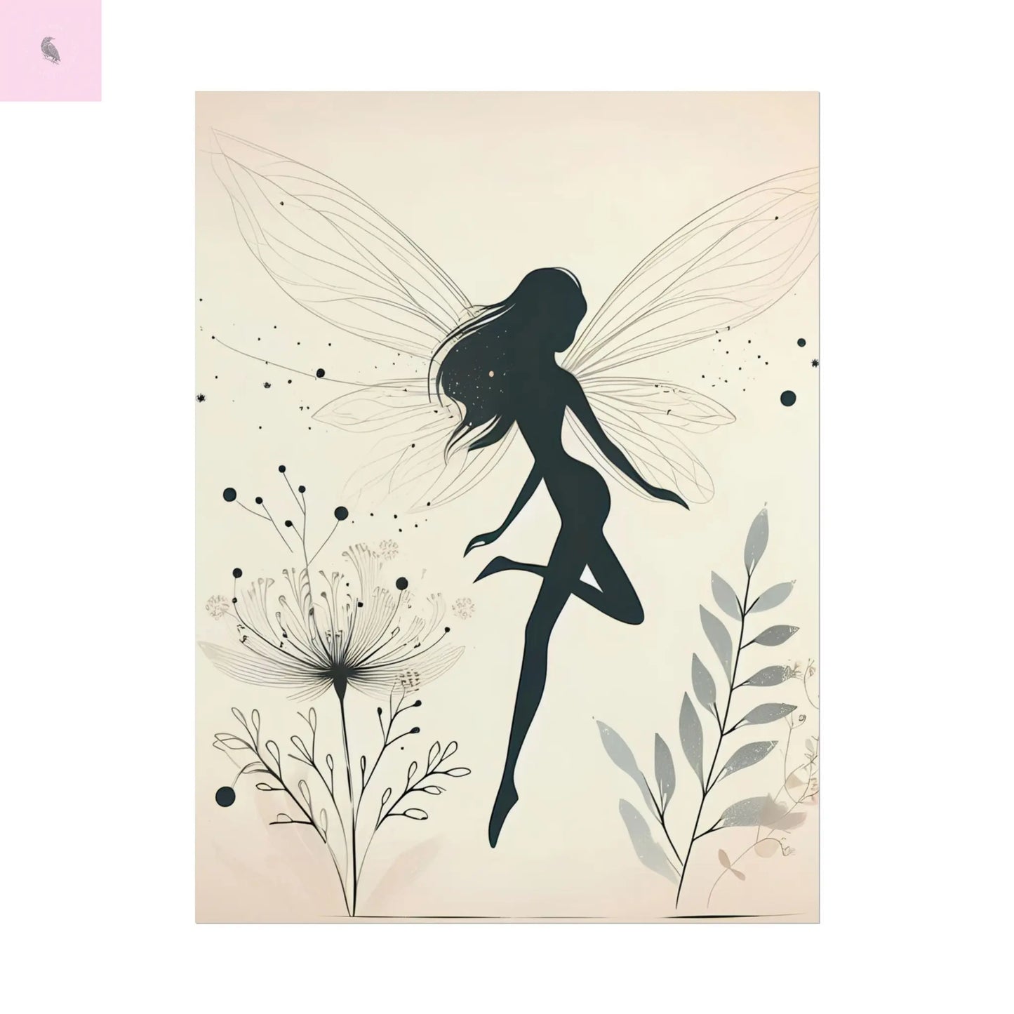 Elegant Fairy Silhouette Rolled Poster - Enchanting Wall Art for Home Decor - The flirty crow