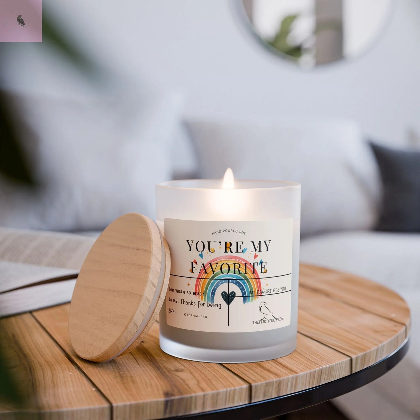 You're My Favorite Candle - Hand Poured 11oz Soy Candle for Gifts The flirty crow