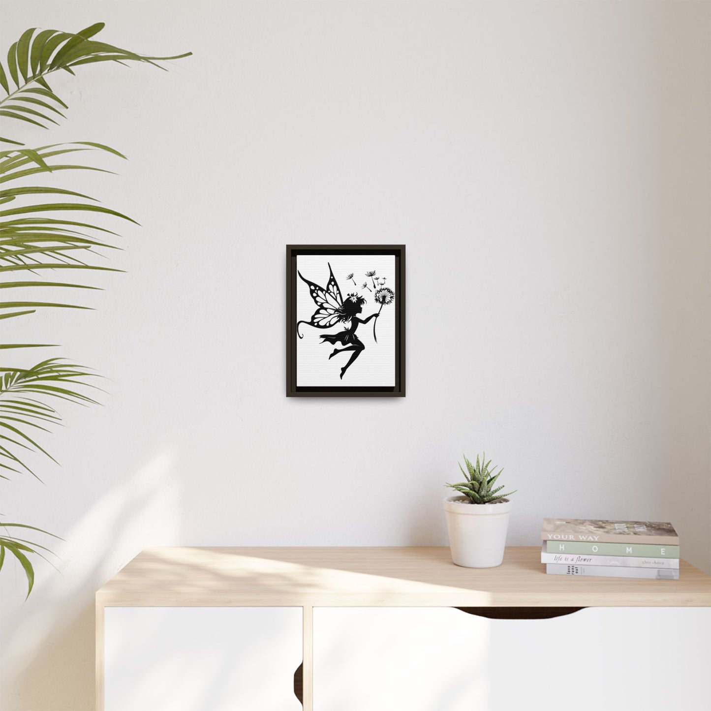 Framed Canvas Fairy Art, whimsical wall decor, nursery room art, gift for her - The flirty crow