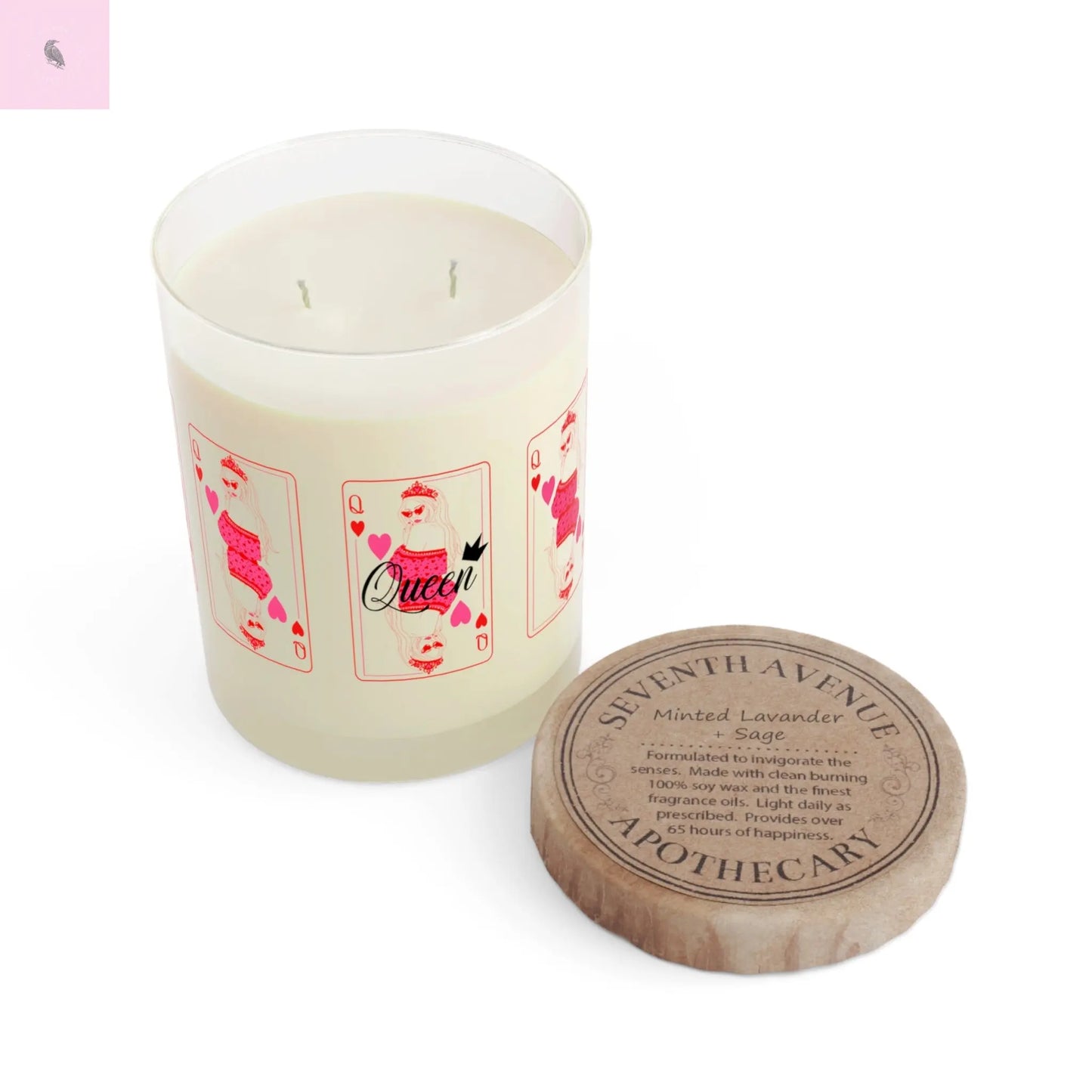 queen of hearts 11 oz soy wax candle the flirty crow
