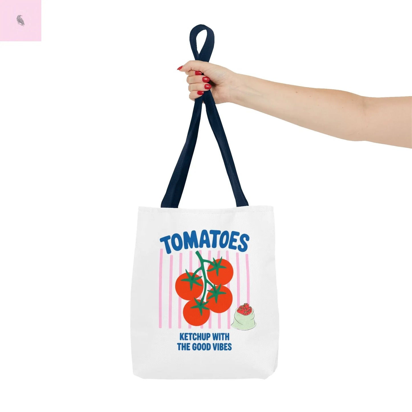 Tomato Vibes Tote Bag, Grocery tote, Beach bag, travel tote,gift for gardener, veggie lover, Fun Gift for Foodies, Garden Lovers The flirty crow