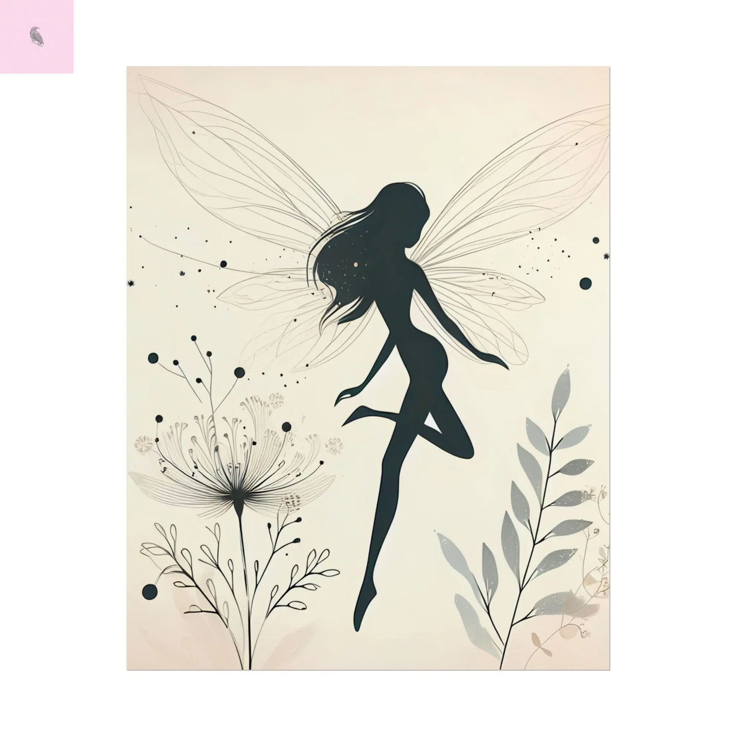 Elegant Fairy Silhouette Rolled Poster - Enchanting Wall Art for Home Decor - The flirty crow