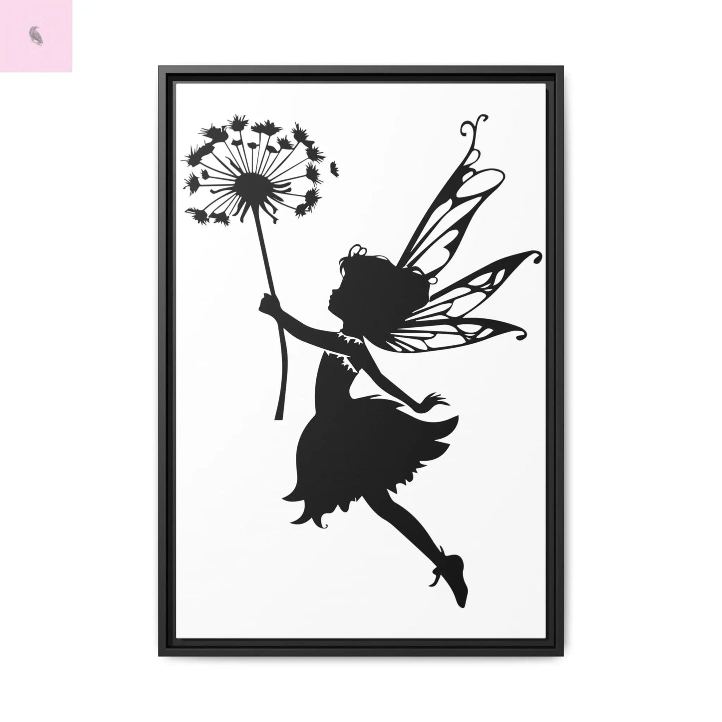 Framed canvas Fairy Silhouette Wall Art, Fairy lover Home Decor, Whimsical Framed Canvas, Fairy Gift, Kids Room Decoration, Nursery Art Printify