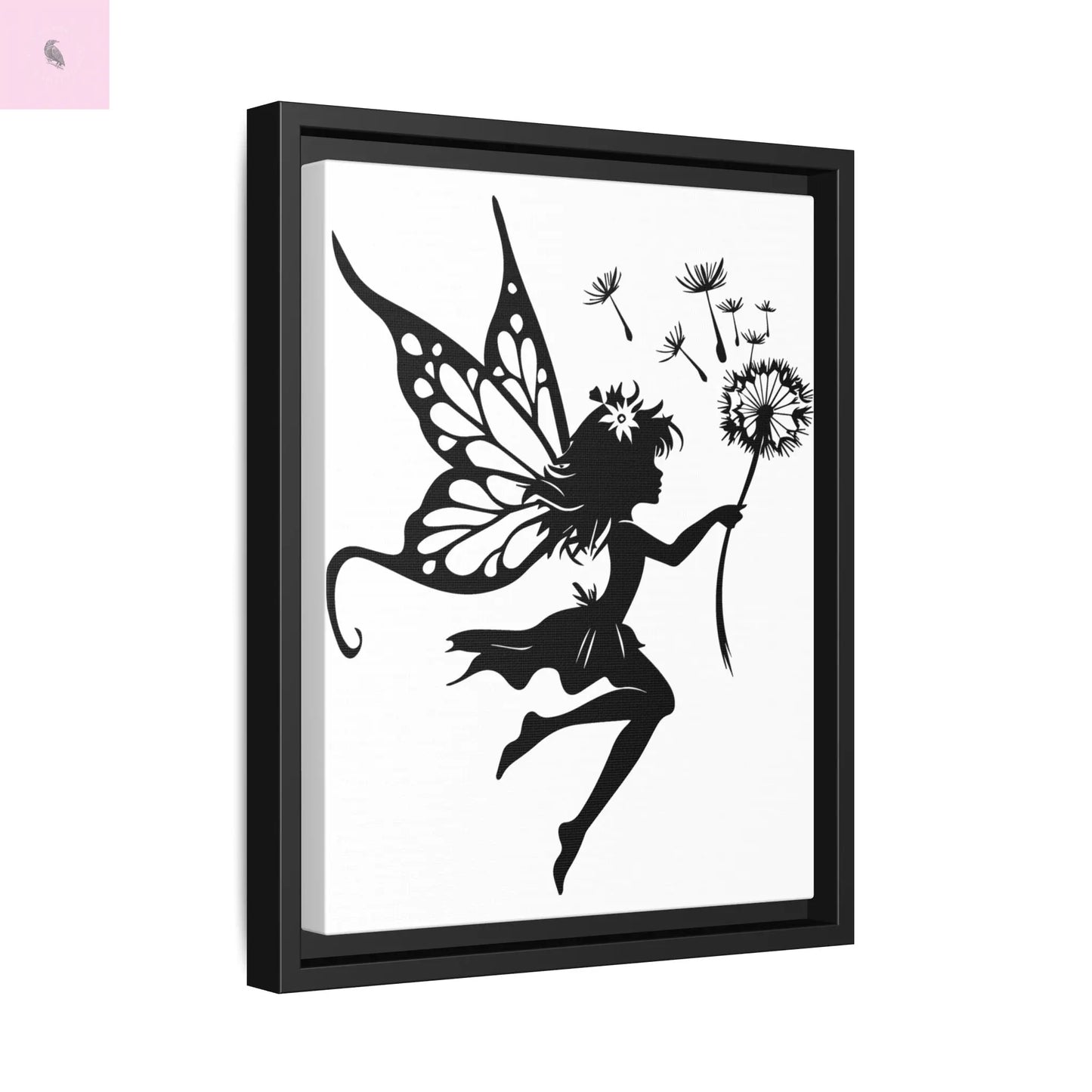 Framed Canvas Fairy Art, whimsical wall decor, nursery room art, gift for her The flirty crow