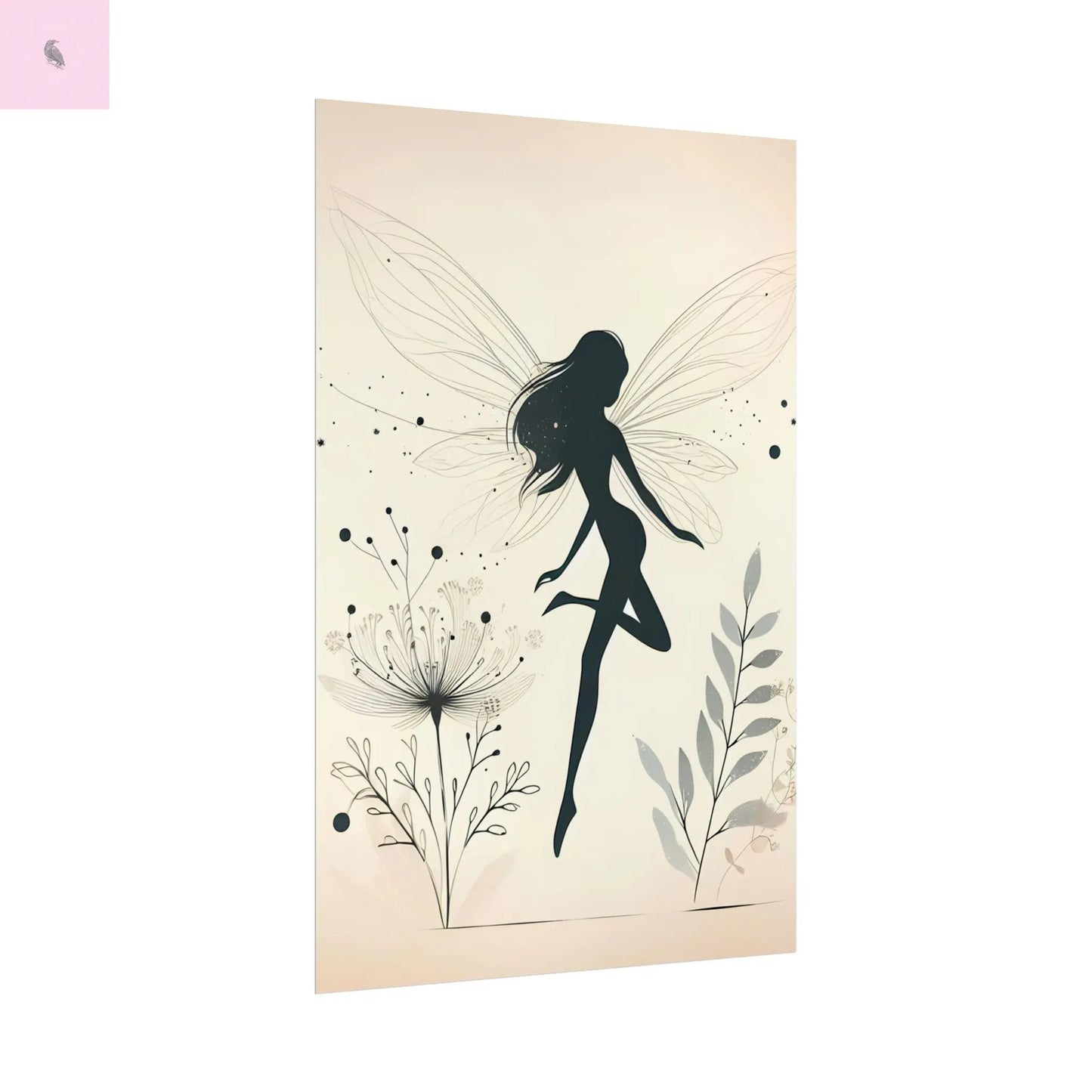 Elegant Fairy Silhouette Rolled Poster - Enchanting Wall Art for Home Decor - The flirty crow
