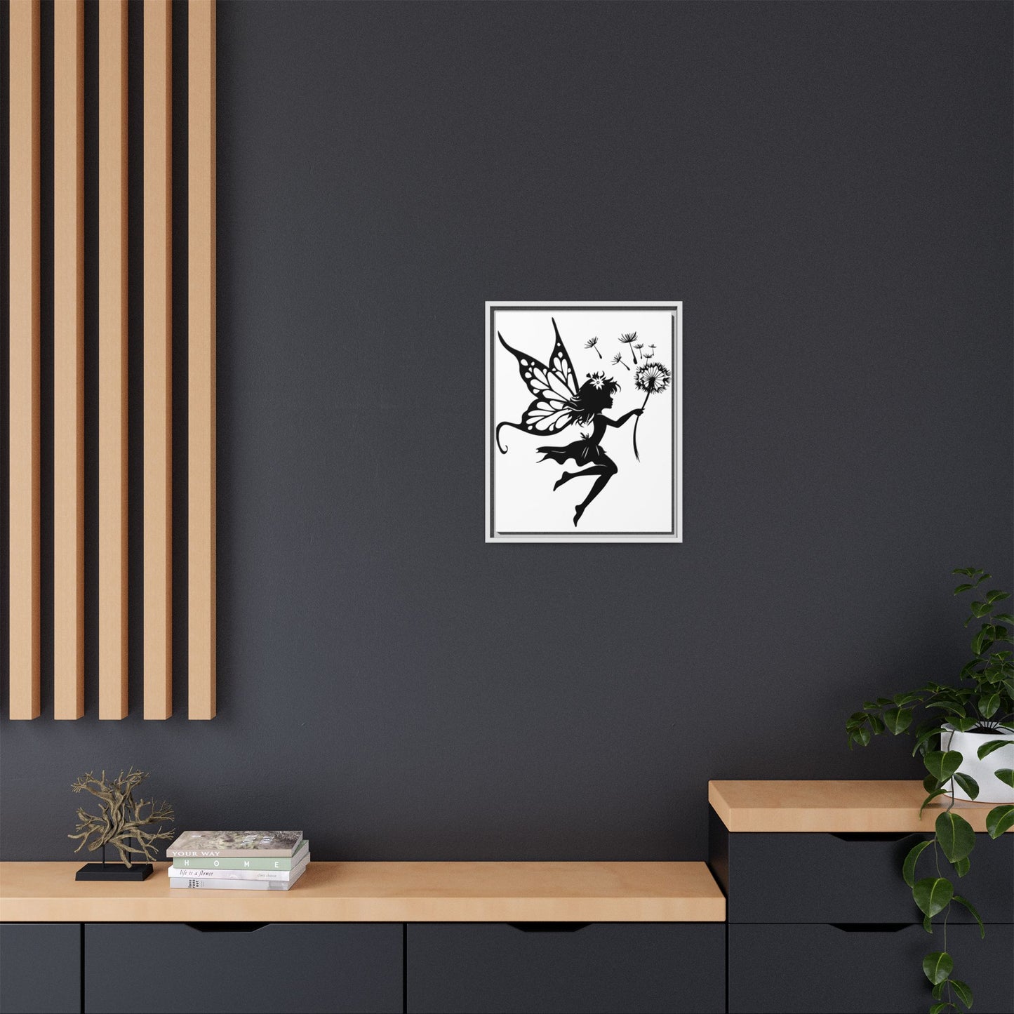 Framed Canvas Fairy Art, whimsical wall decor, nursery room art, gift for her - The flirty crow