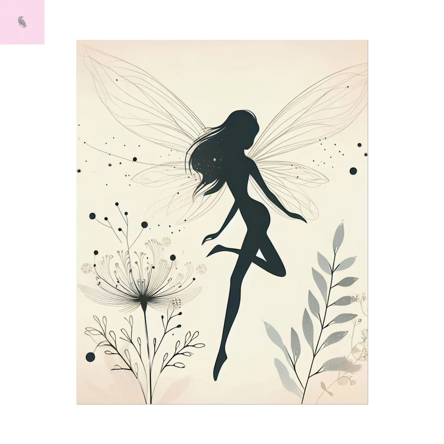 Elegant Fairy Silhouette Rolled Poster - Enchanting Wall Art for Home Decor - The flirty crow