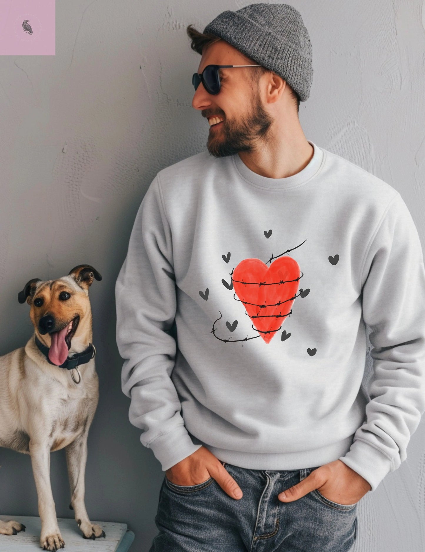 Heart Love Crewneck Sweatshirt The flirty crow