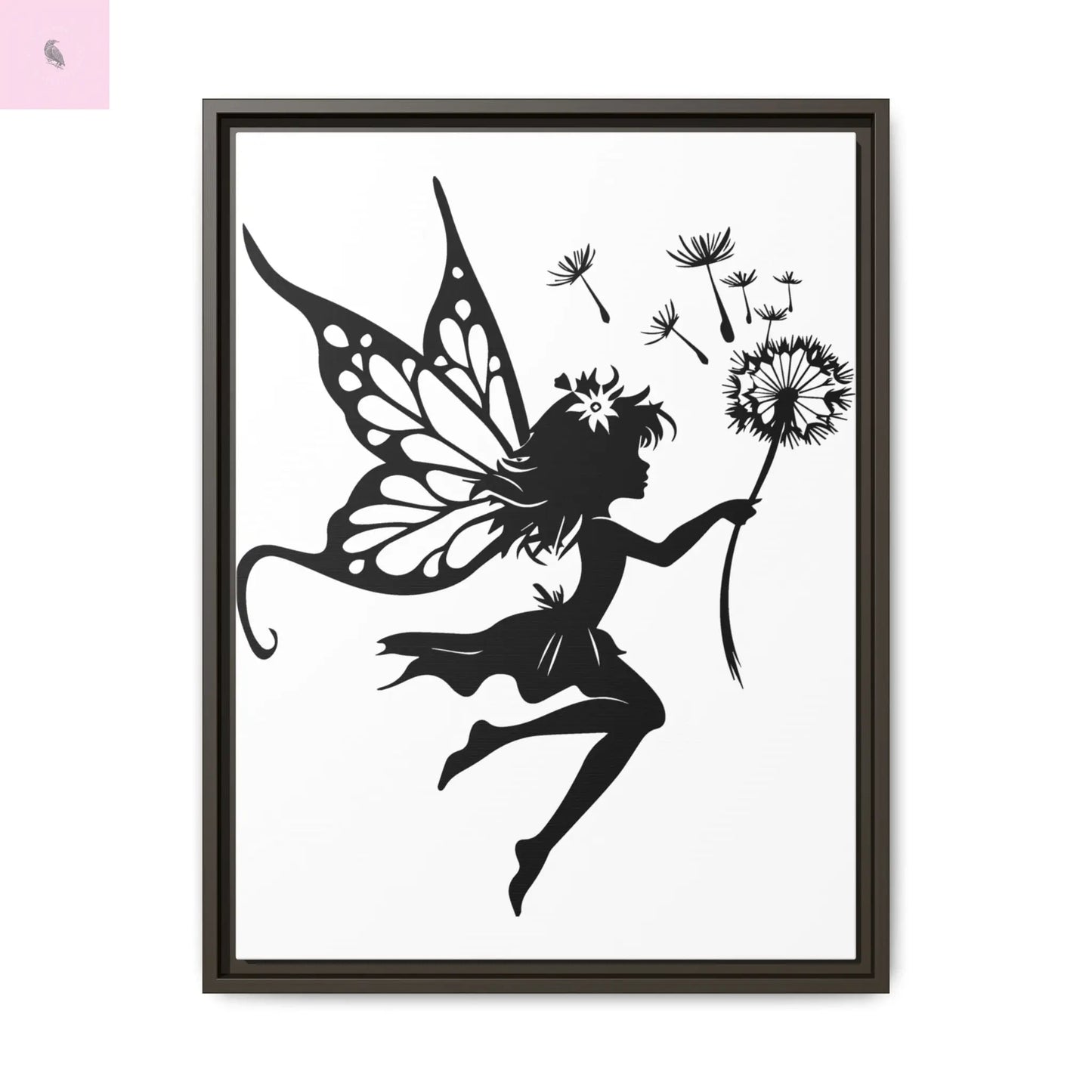 Framed Canvas Fairy Art, whimsical wall decor, nursery room art, gift for her The flirty crow