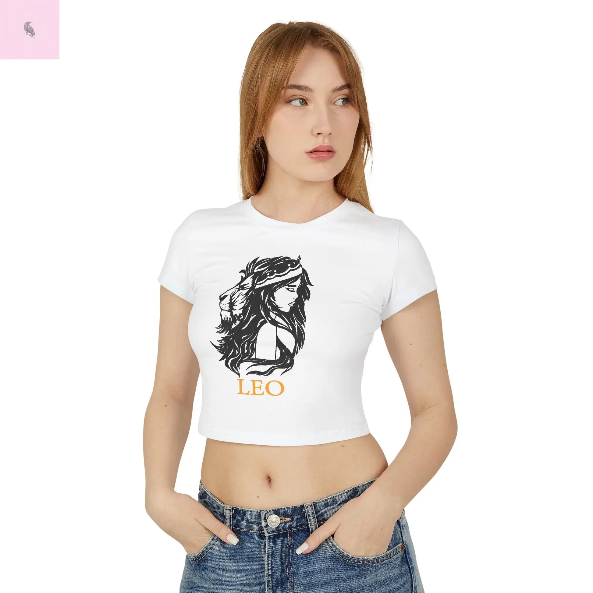 Leo Astrology Women's Baby Tee the flirty crow