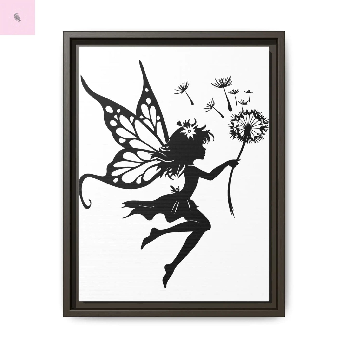 Framed Canvas Fairy Art, whimsical wall decor, nursery room art, gift for her The flirty crow