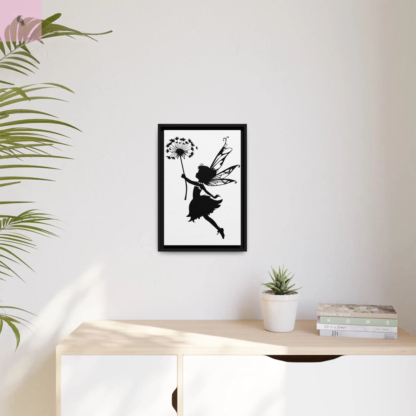 Framed canvas Fairy Silhouette Wall Art, Fairy lover Home Decor, Whimsical Framed Canvas, Fairy Gift, Kids Room Decoration, Nursery Art The flirty crow