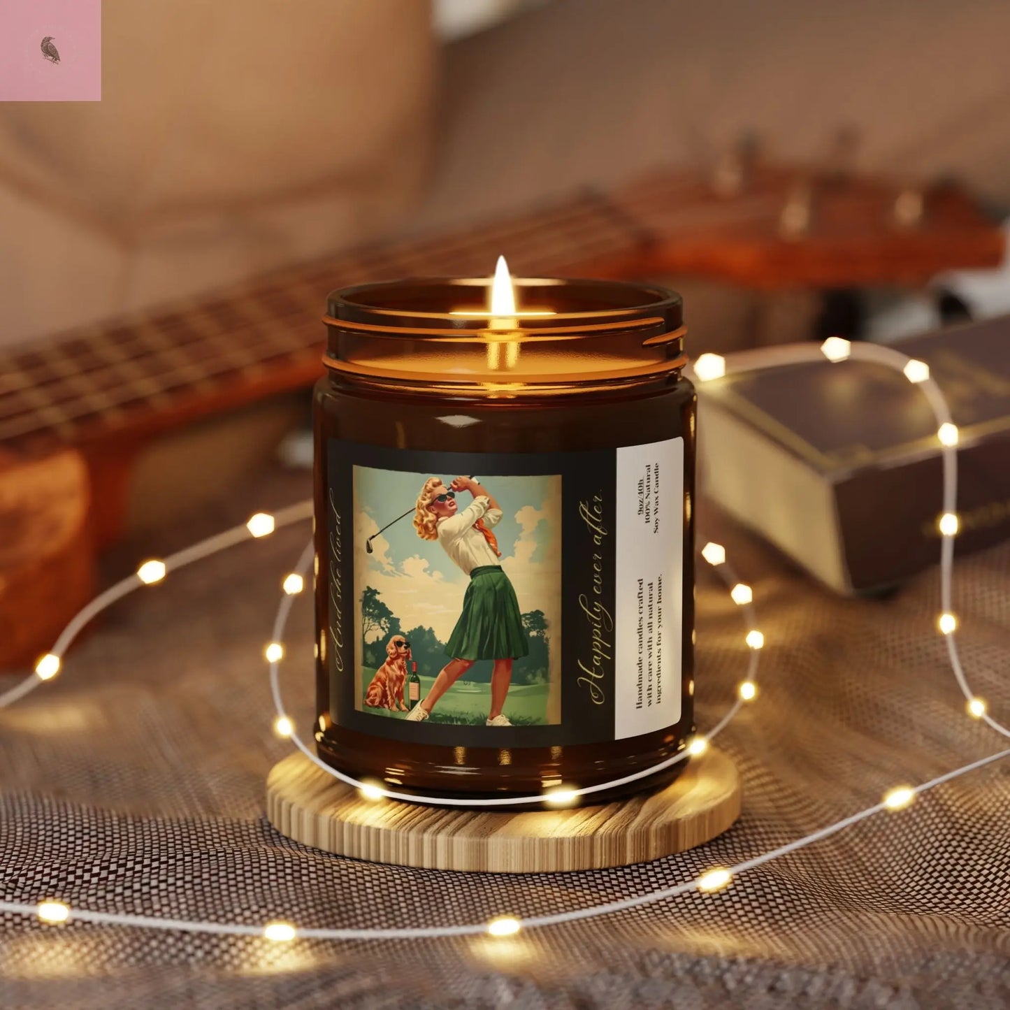 Soy Candle - Female Golf Enthusiast Retro Design Printify