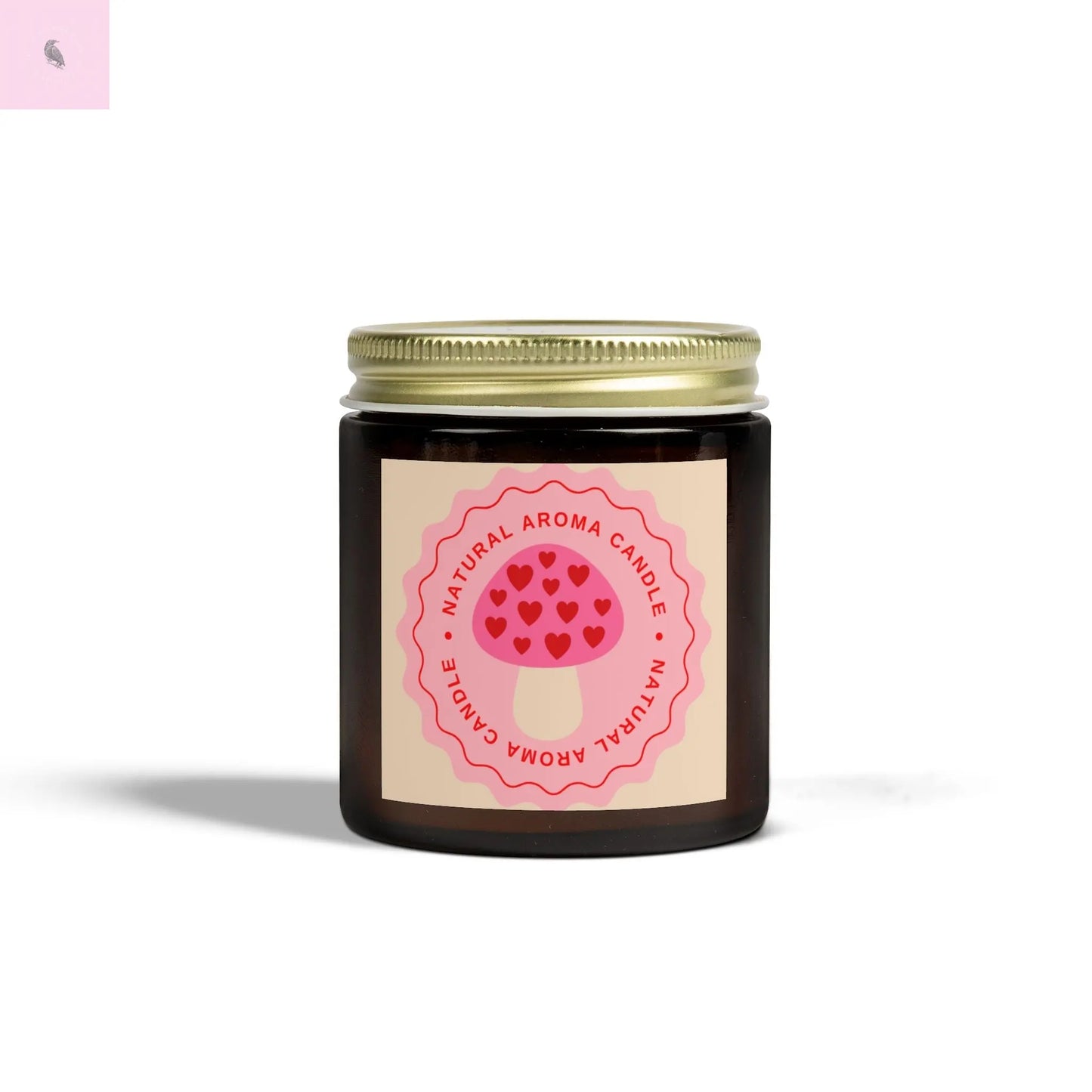 Mushroom retro Scented Candles, Coconut Apricot Wax (4oz, 9oz) the flirty crow