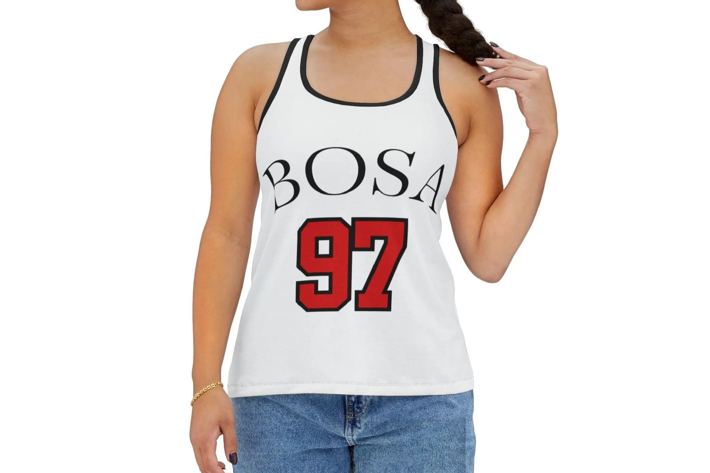 Nick Bosa Tank Top ,Sporty game day tank, Summer Apparel for Niner Fans, Nick Bosa women's tank The flirty crow