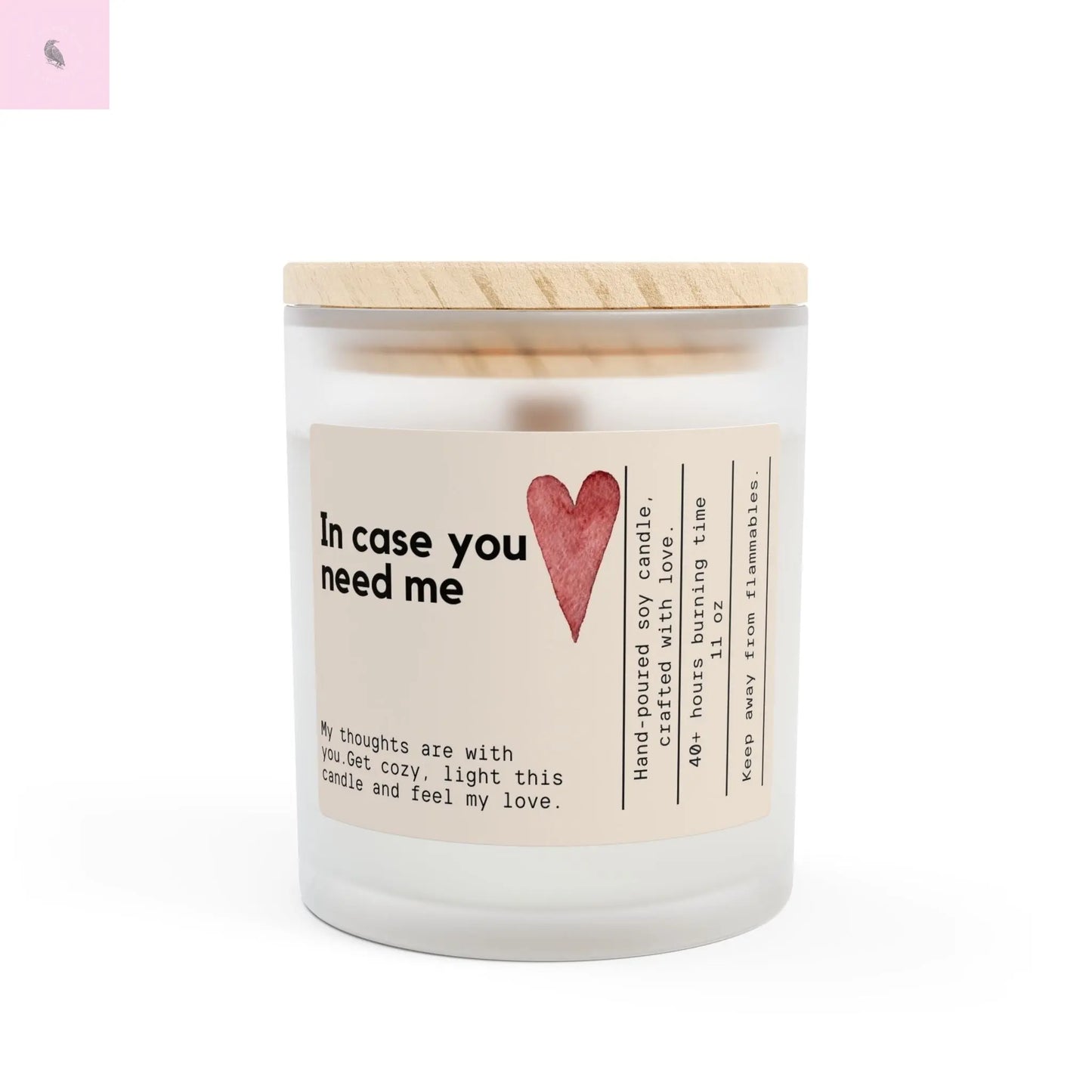 in case you need me emotional support soy wax candle the flirty crow