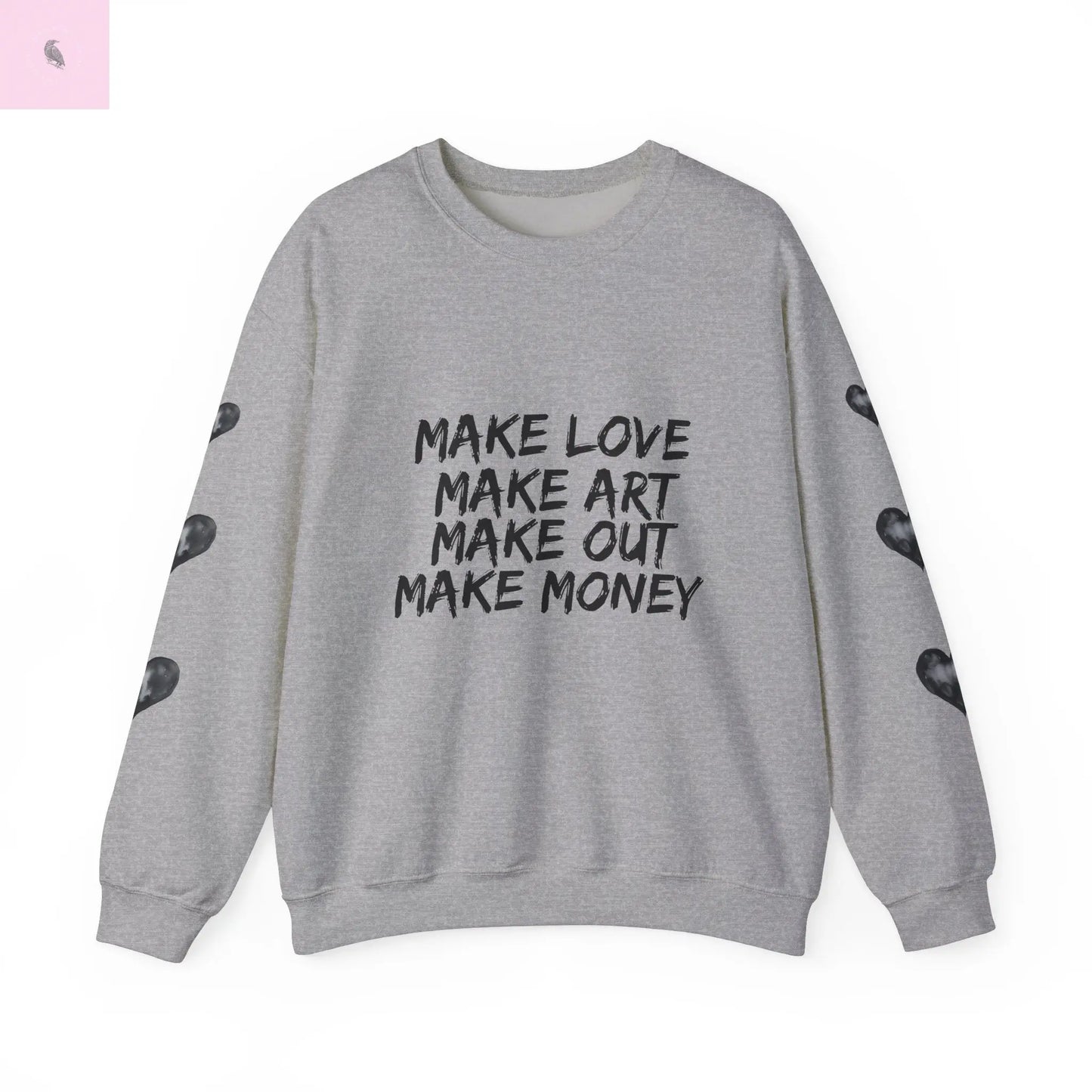 Art + love trendy Heart Sweatshirt the flirty crow