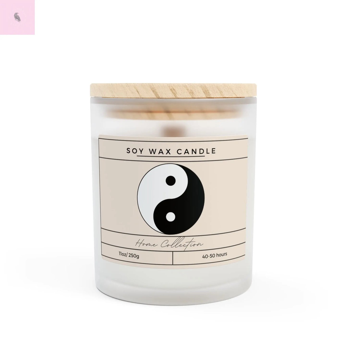 Yin Yang Soy Wax Candle - 11oz Frosted Glass Decor The flirty crow