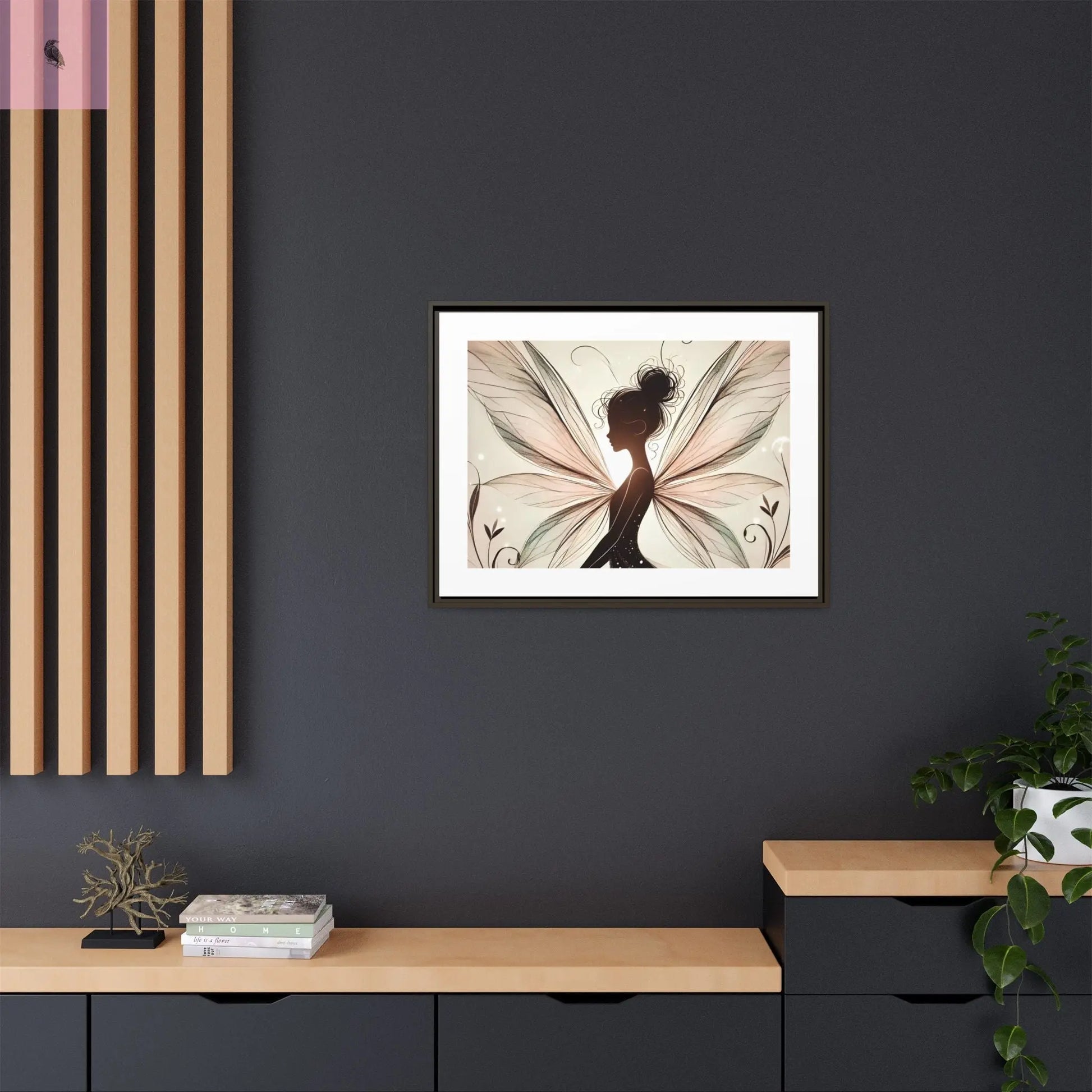 Framed Canvas Fairy wall art - The flirty crow
