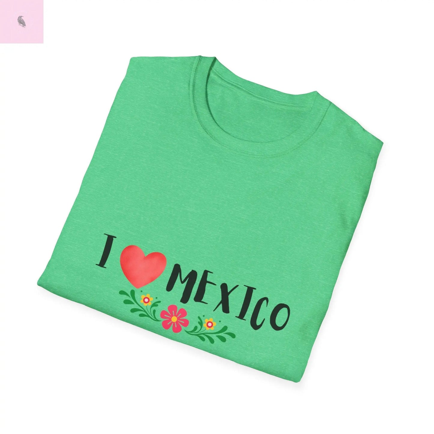 I Love Mexico Unisex tee, cotton summer T-Shirt, Travel Shirt, Gift for Mexico Lovers, Mexico Apparel, Vacation Tee, Hispanic Heritage Tee Printify