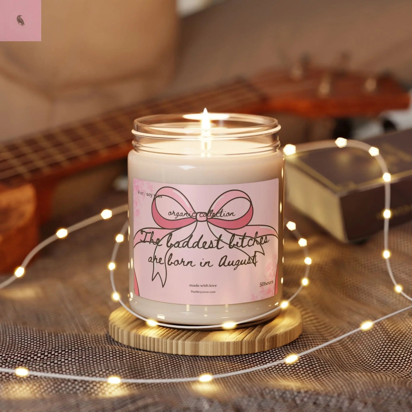 August Coquette Birthday candle, Gift for her, Vegan candle , August birthday gift, home decor, soy wax, home fragrance The flirty crow