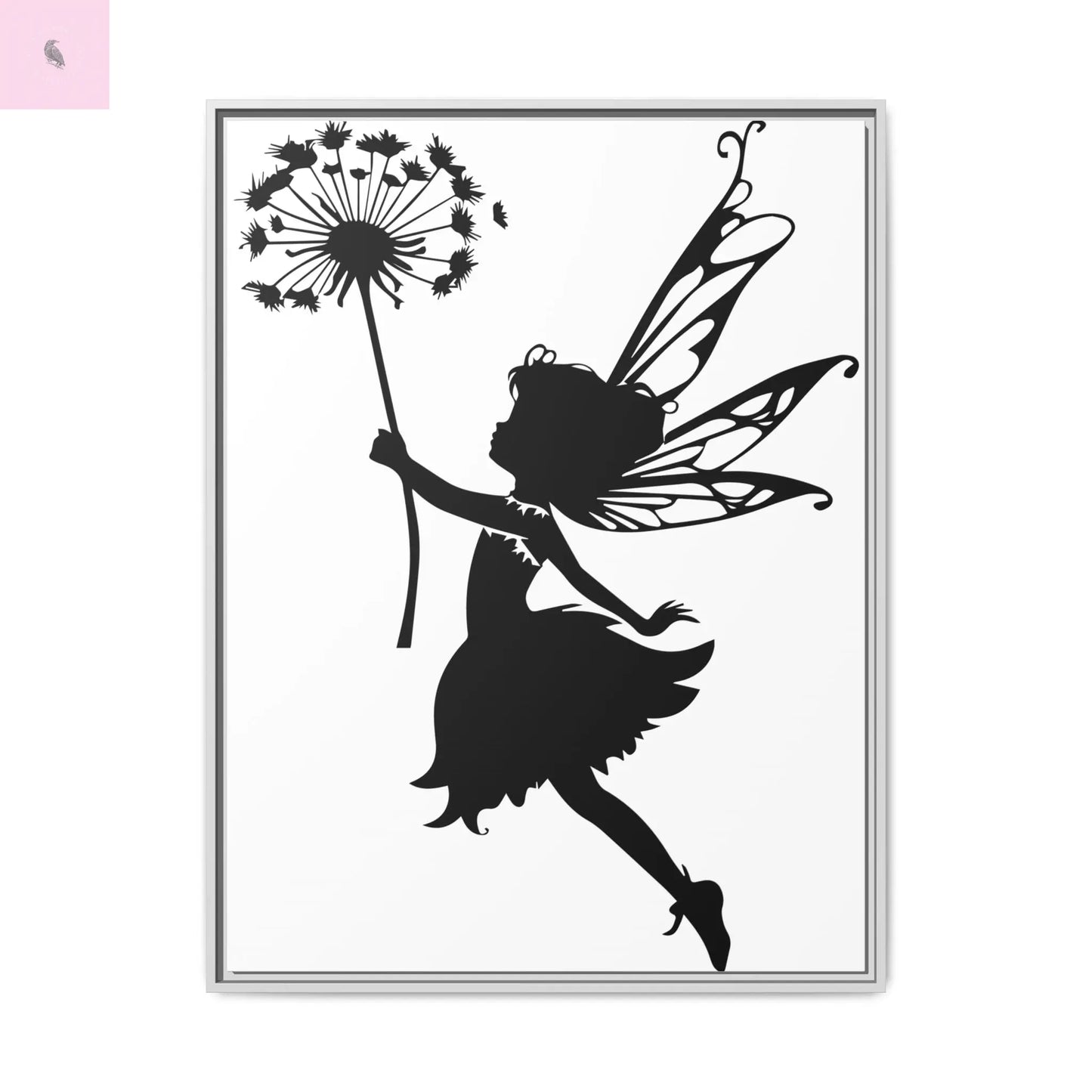 Framed canvas Fairy Silhouette Wall Art, Fairy lover Home Decor, Whimsical Framed Canvas, Fairy Gift, Kids Room Decoration, Nursery Art The flirty crow