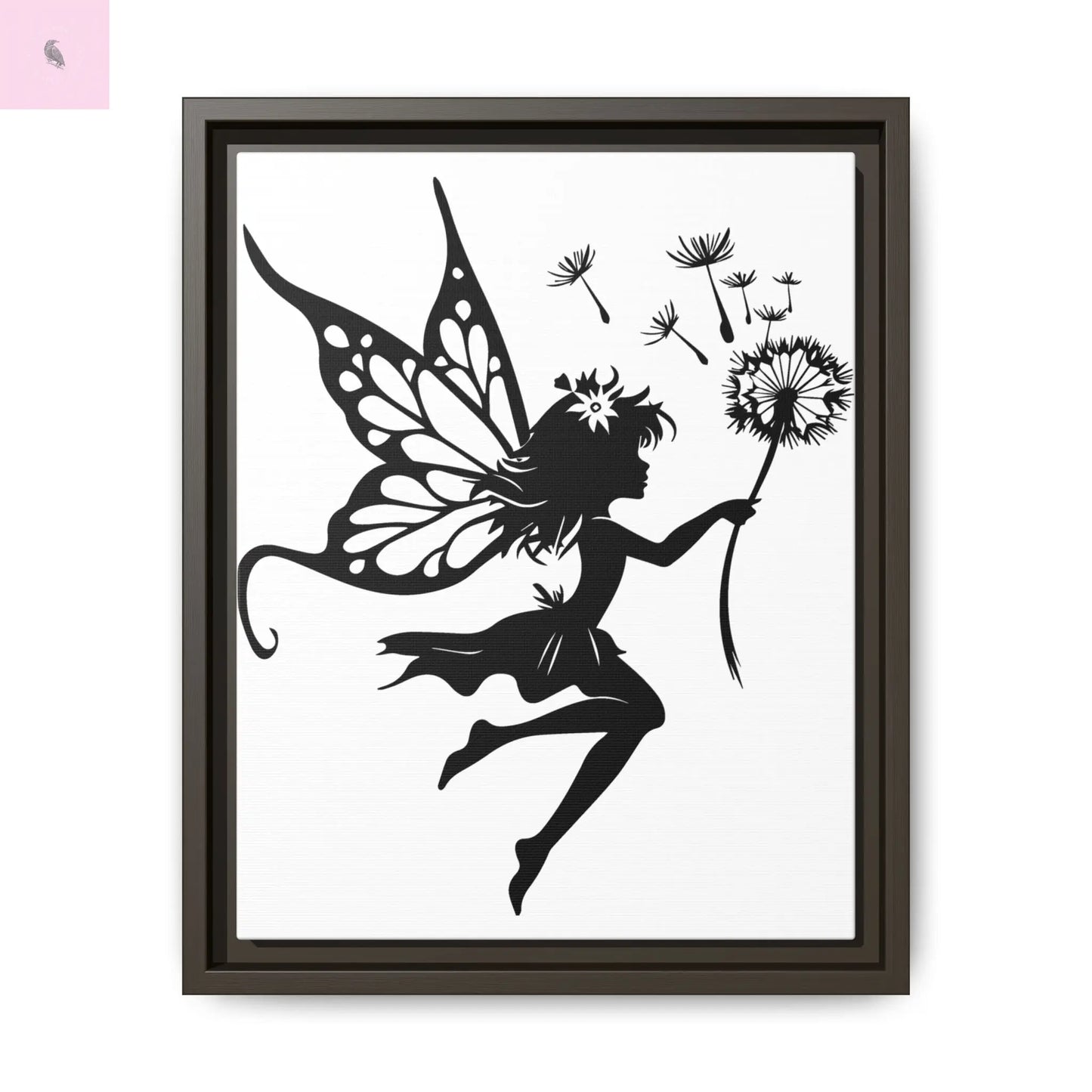 Framed Canvas Fairy Art, whimsical wall decor, nursery room art, gift for her The flirty crow