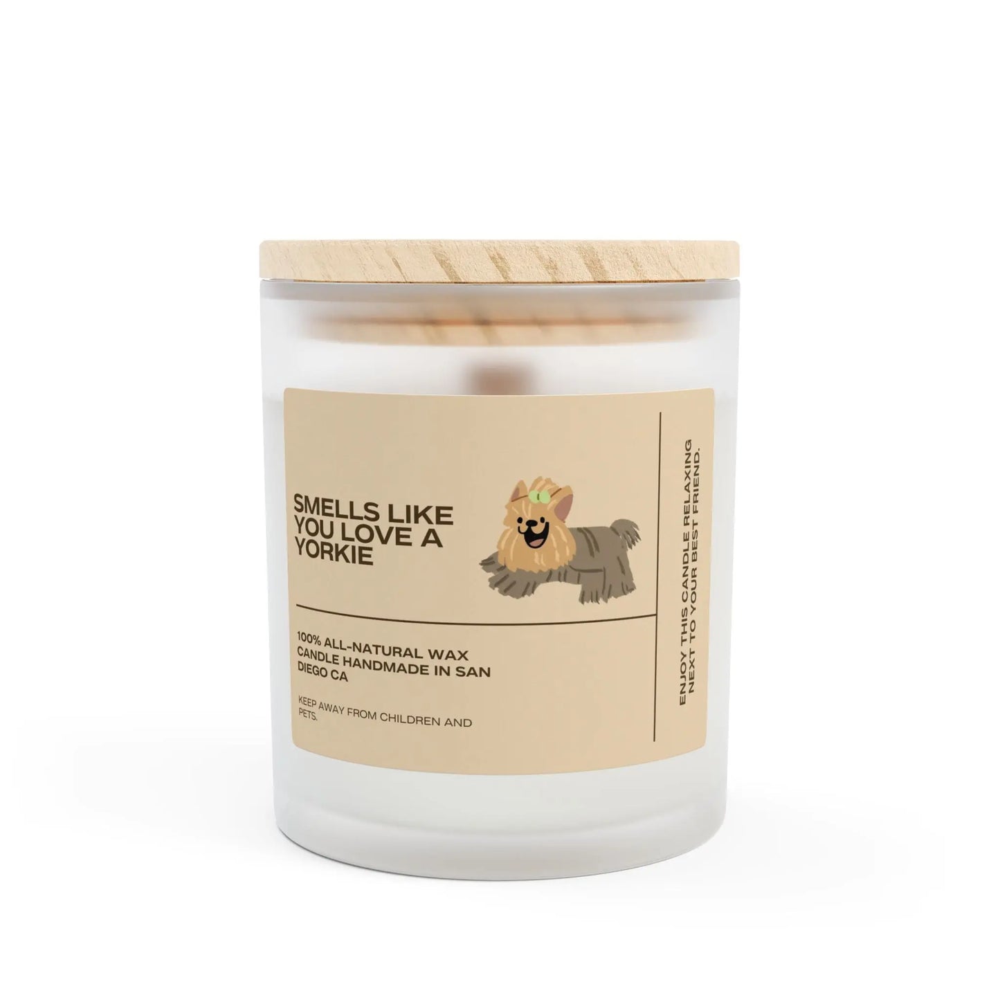 Yorkshire Terrier dog lovers glass Candle the flirty crow