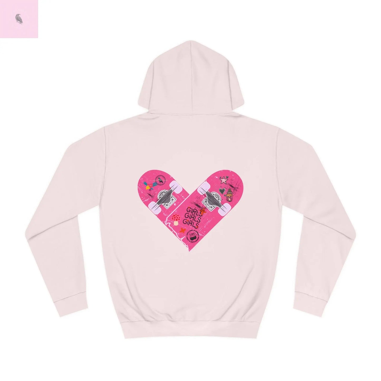 Skateboarding Hoodie - Unisex College Hoodie The flirty crow