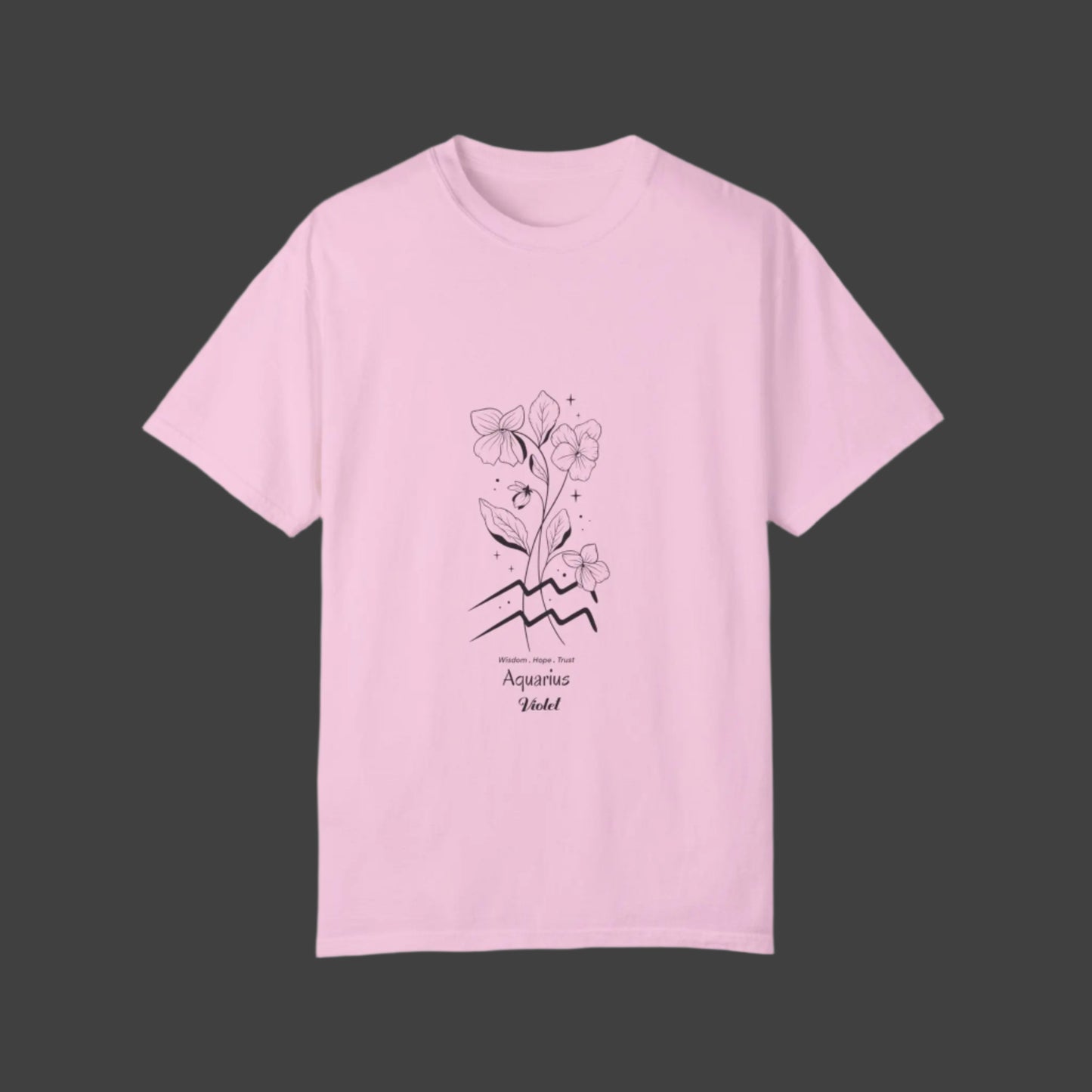 Aquarius birth flower T-Shirt for Astrology Lovers Printify
