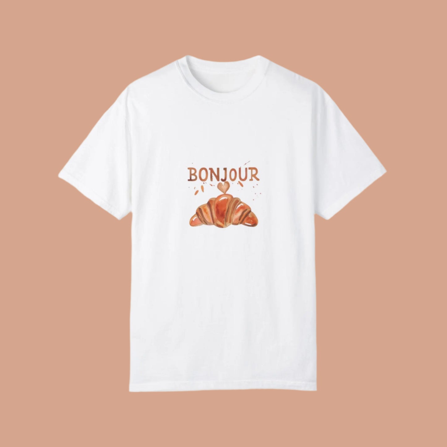 Bonjour Croissant Unisex Comfort Colora T-Shirt - The flirty crow