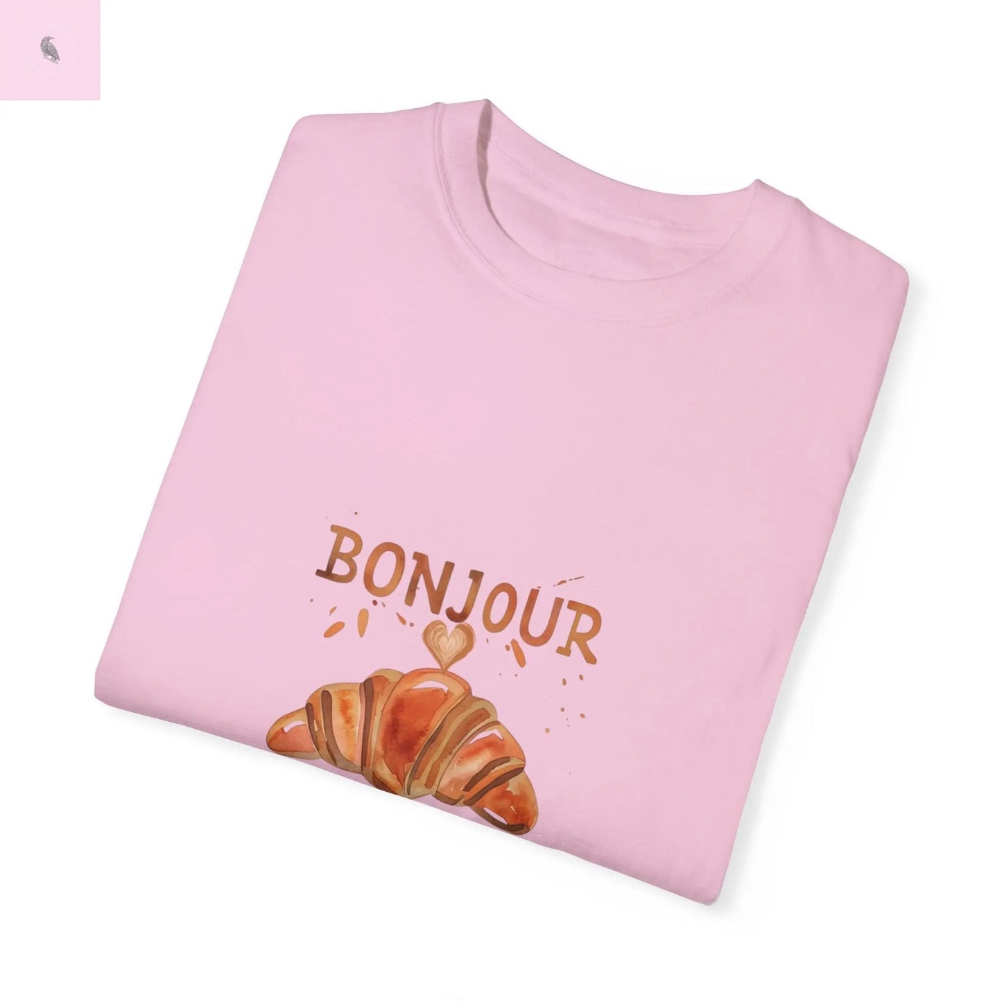 Bonjour Croissant Unisex Comfort Colora T-Shirt - The flirty crow
