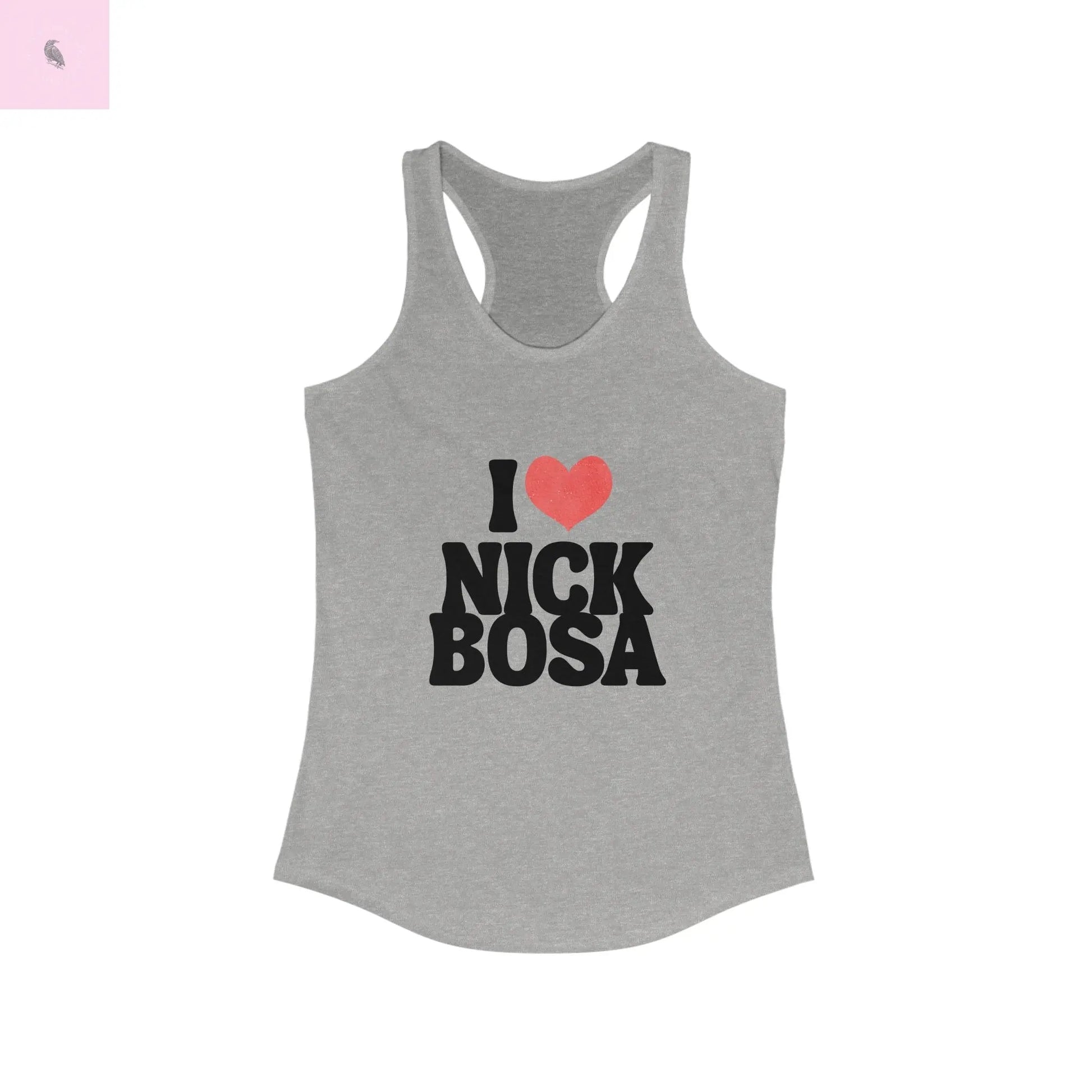 I Love Nick Bosa Women's Racerback Tank Top, Sports Fan Shirt, Workout Tank,  Game day tank,Gift for Football Lovers, 49er fan Apparel The flirty crow
