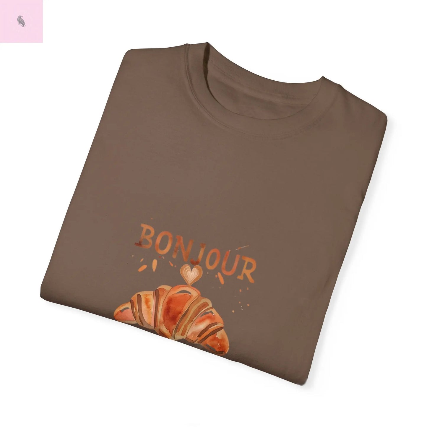 Bonjour Croissant Unisex Comfort Colora T-Shirt - The flirty crow