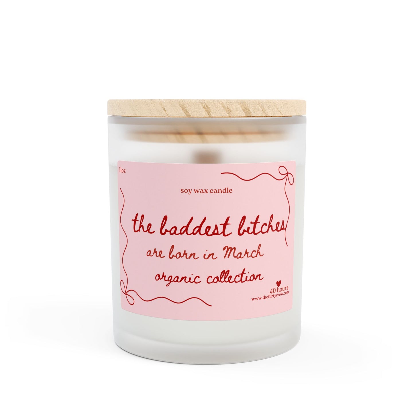 March birthday 11oz Frosted Glass Candle - The flirty crow
