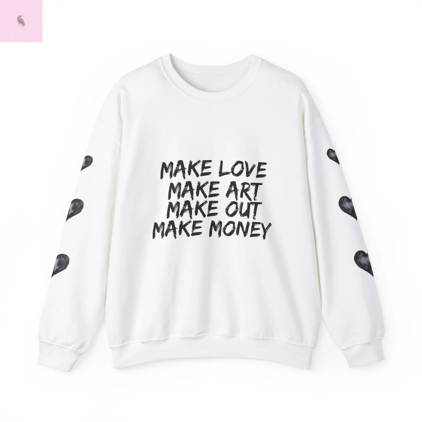 Art + love trendy Heart Sweatshirt the flirty crow