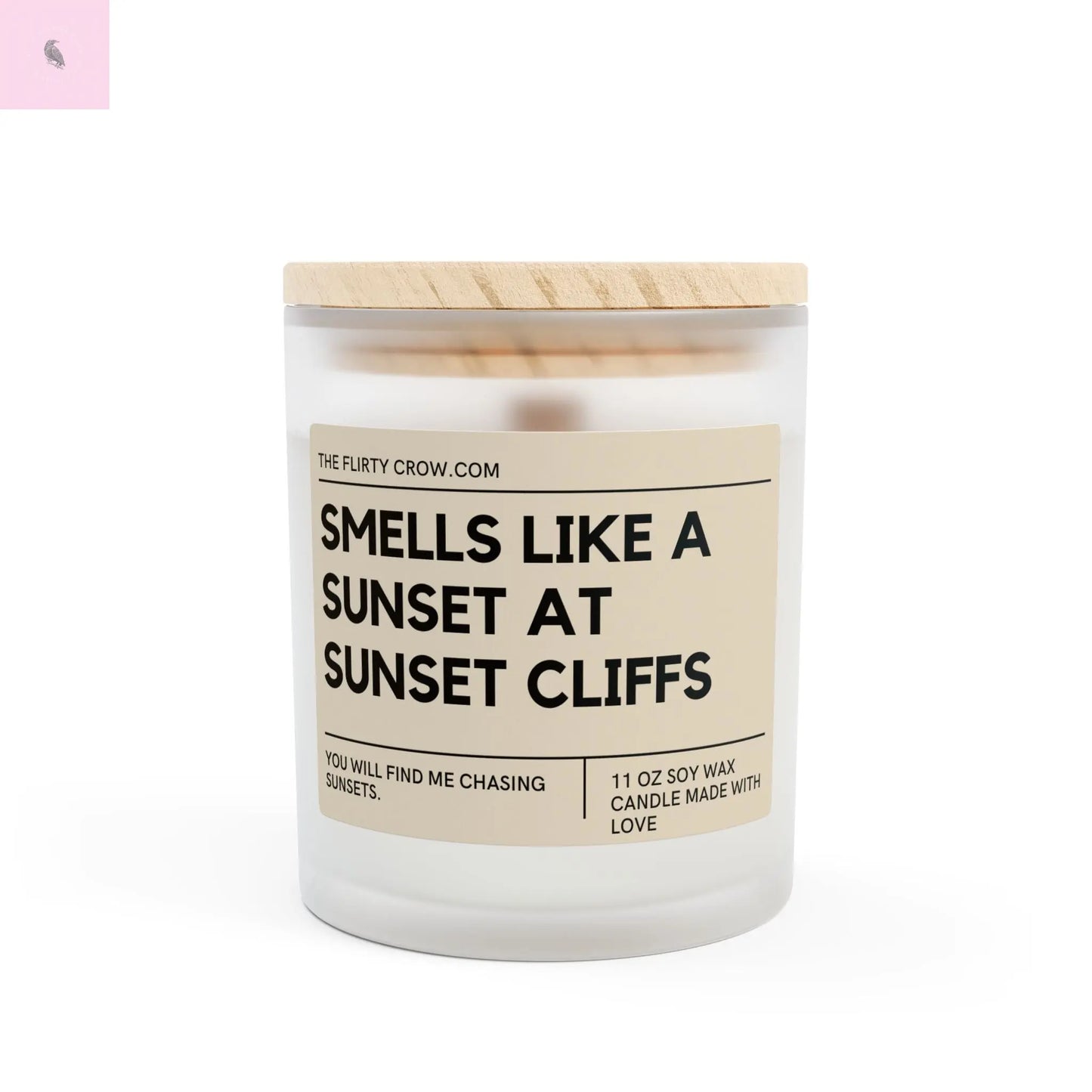 smells like a sunset lover Frosted Glass Candle, 11oz the flirty crow