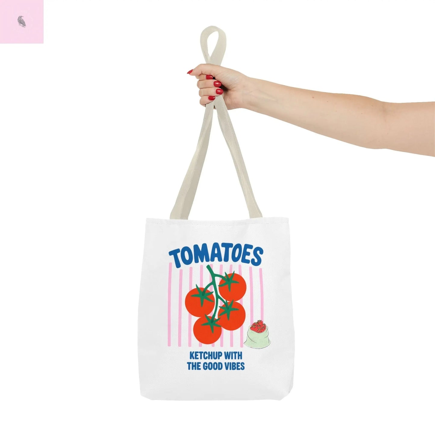 Tomato Vibes Tote Bag, Grocery tote, Beach bag, travel tote,gift for gardener, veggie lover, Fun Gift for Foodies, Garden Lovers The flirty crow