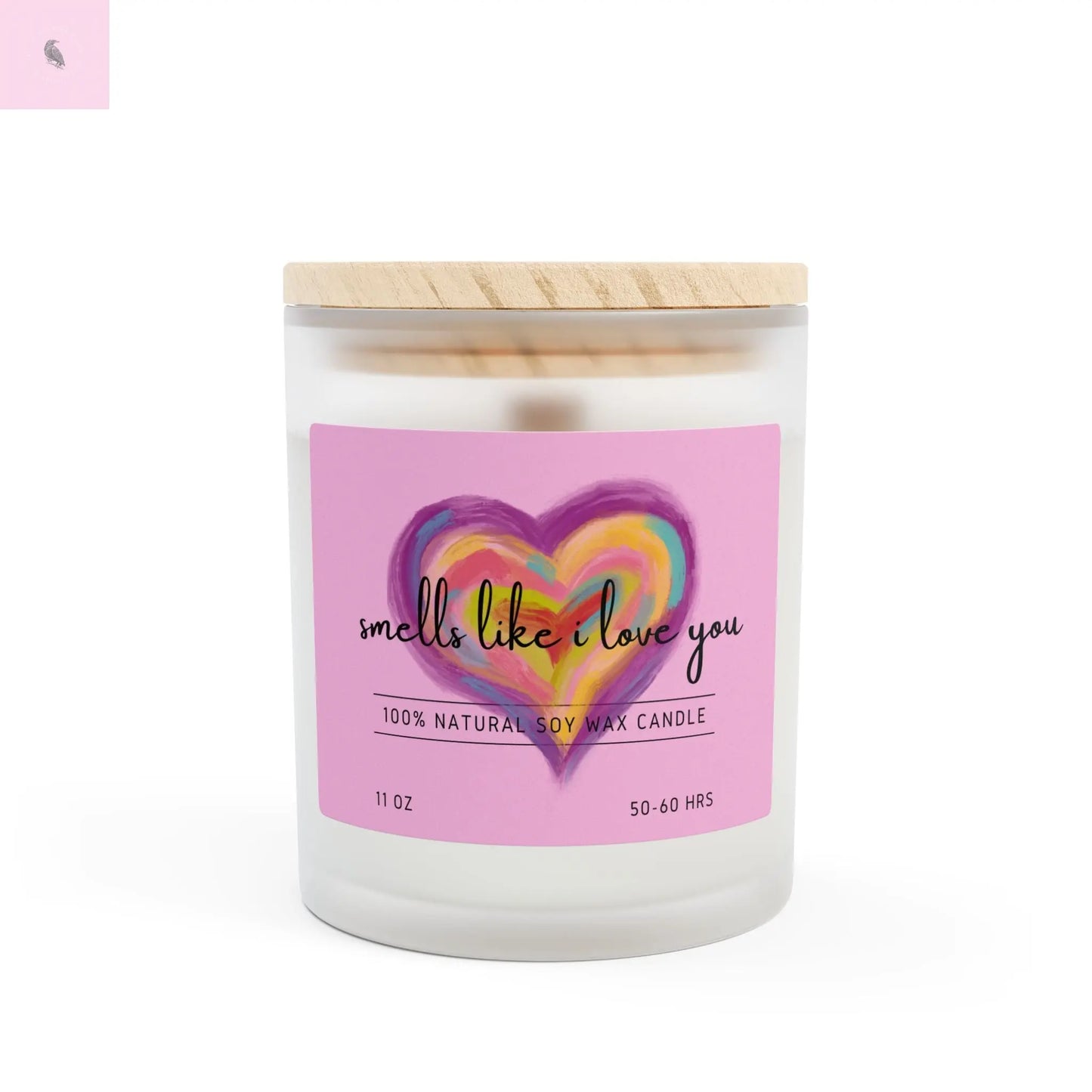 Hand Painted Heart Frosted Glass Candle, 11oz the flirty crow