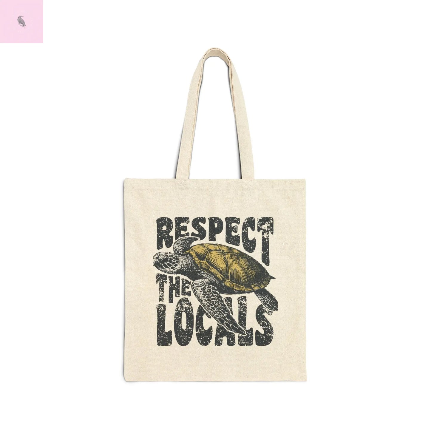Cotton Canvas Tote Bag Respect the locals the flirty crow