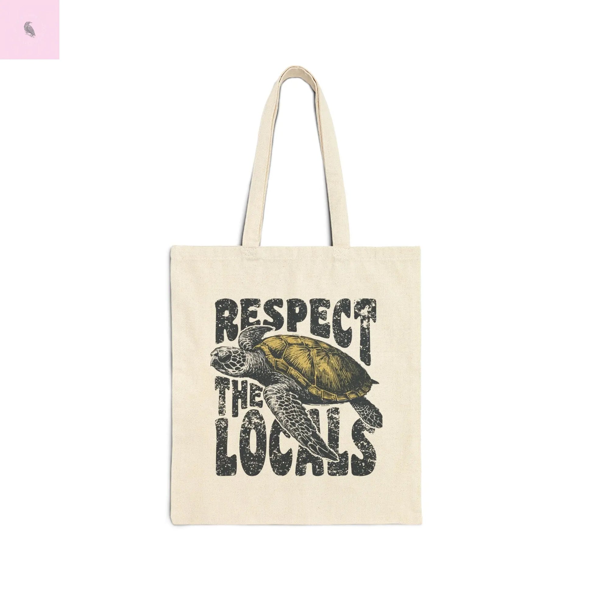 Cotton Canvas Tote Bag Respect the locals the flirty crow