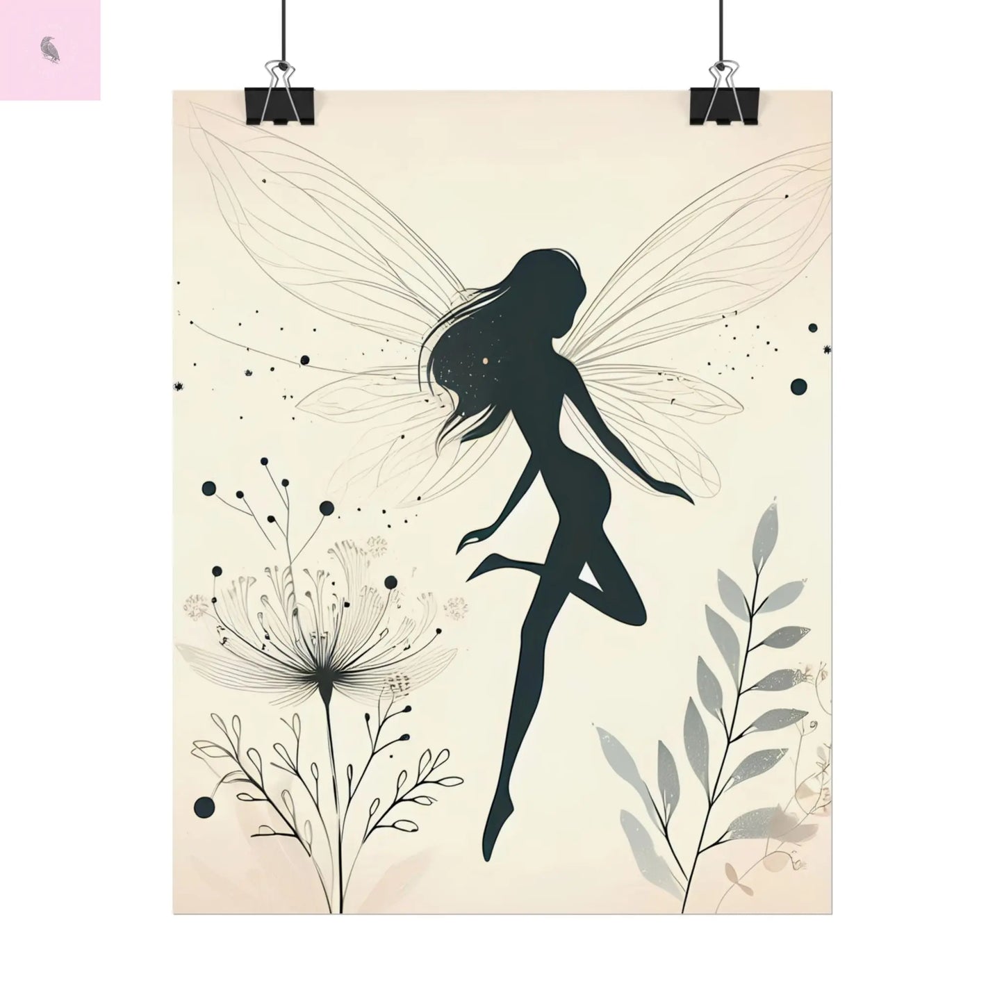 Elegant Fairy Silhouette Rolled Poster - Enchanting Wall Art for Home Decor - The flirty crow
