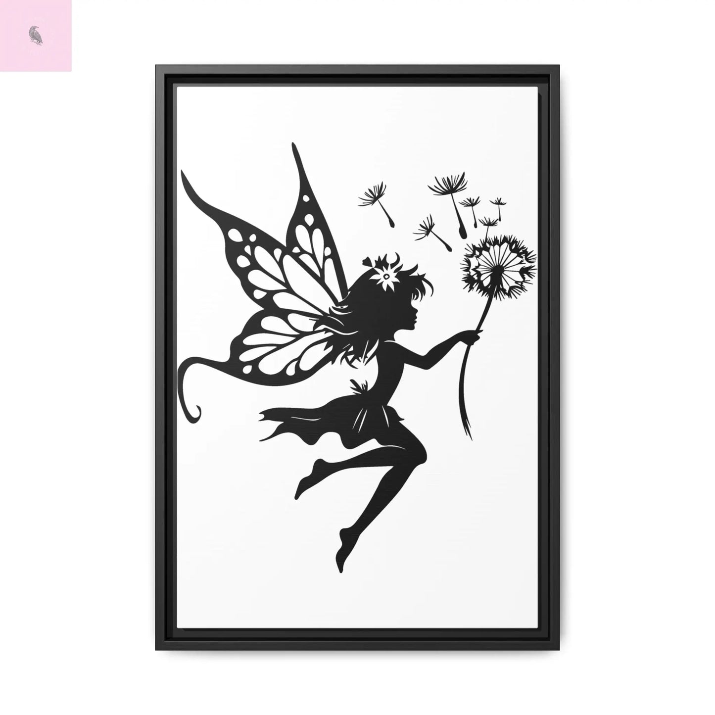 Framed Canvas Fairy Art, whimsical wall decor, nursery room art, gift for her The flirty crow
