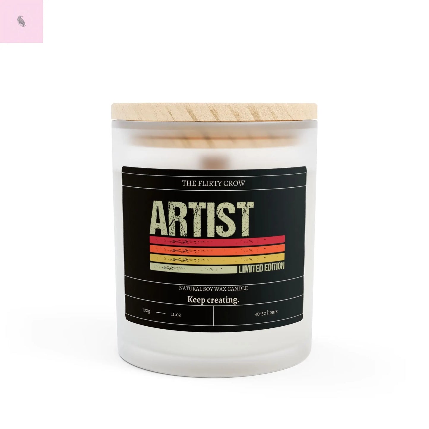 Artist Soy Candle - Limited Edition 11oz - Keep Creating The flirty crow