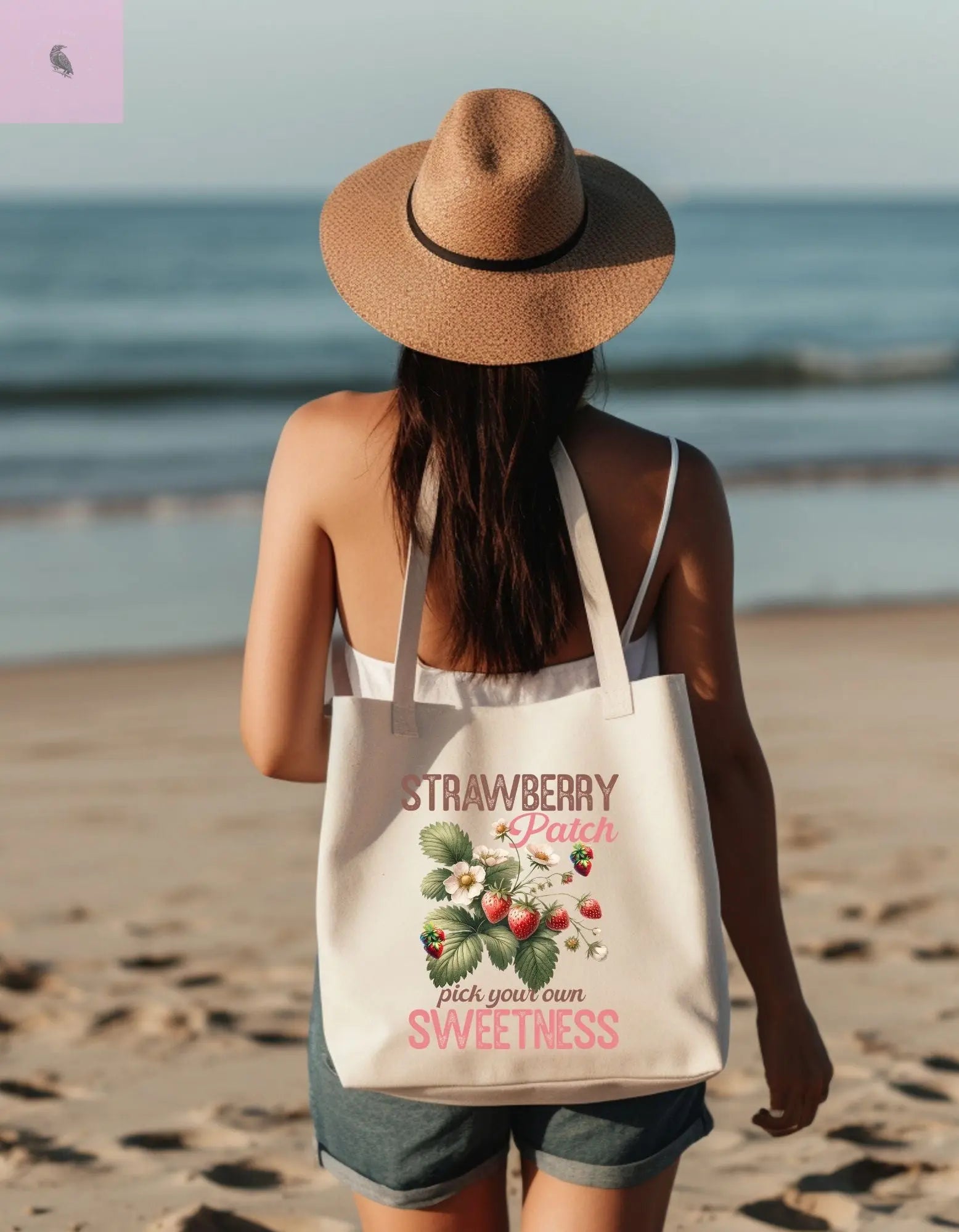 Cotton Canvas Tote Bag the flirty crow