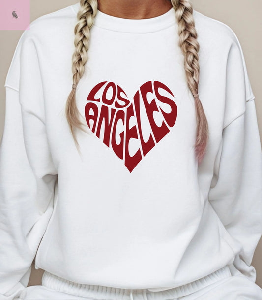 Los Angeles Heart Crewneck Sweatshirt the flirty crow