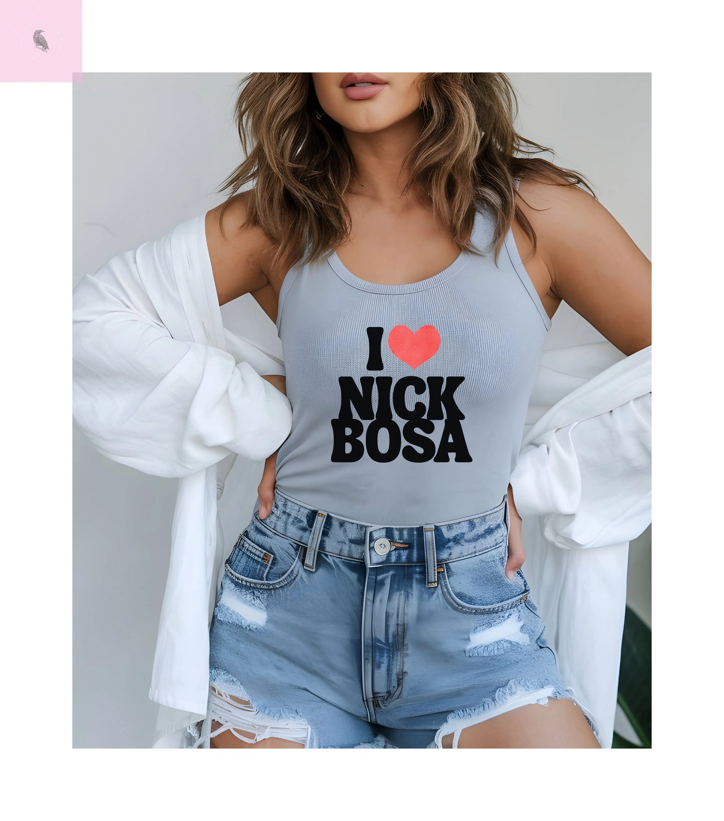 I Love Nick Bosa Women's Racerback Tank Top, Sports Fan Shirt, Workout Tank,  Game day tank,Gift for Football Lovers, 49er fan Apparel The flirty crow