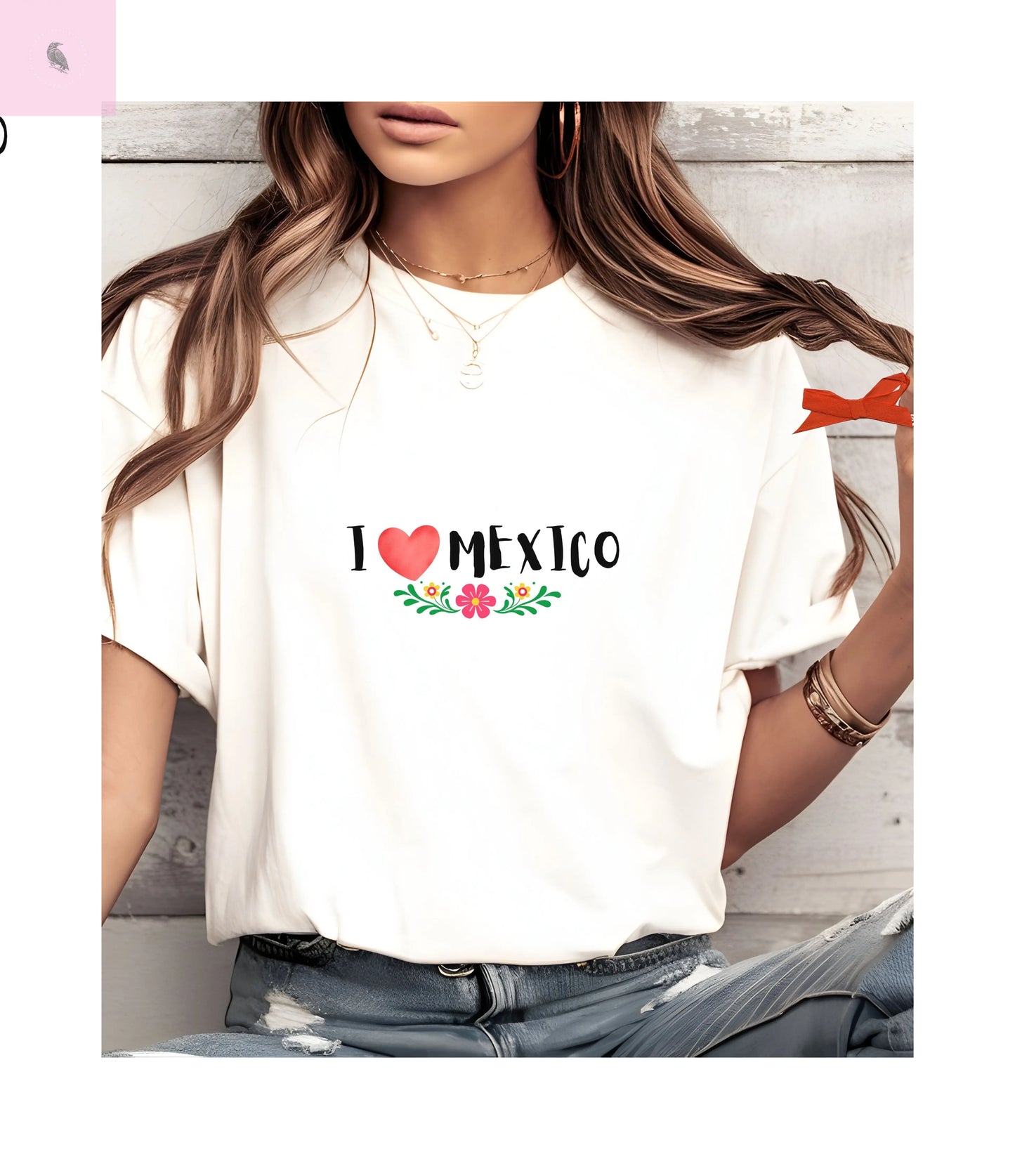 I Love Mexico Unisex tee, cotton summer T-Shirt, Travel Shirt, Gift for Mexico Lovers, Mexico Apparel, Vacation Tee, Hispanic Heritage Tee The flirty crow